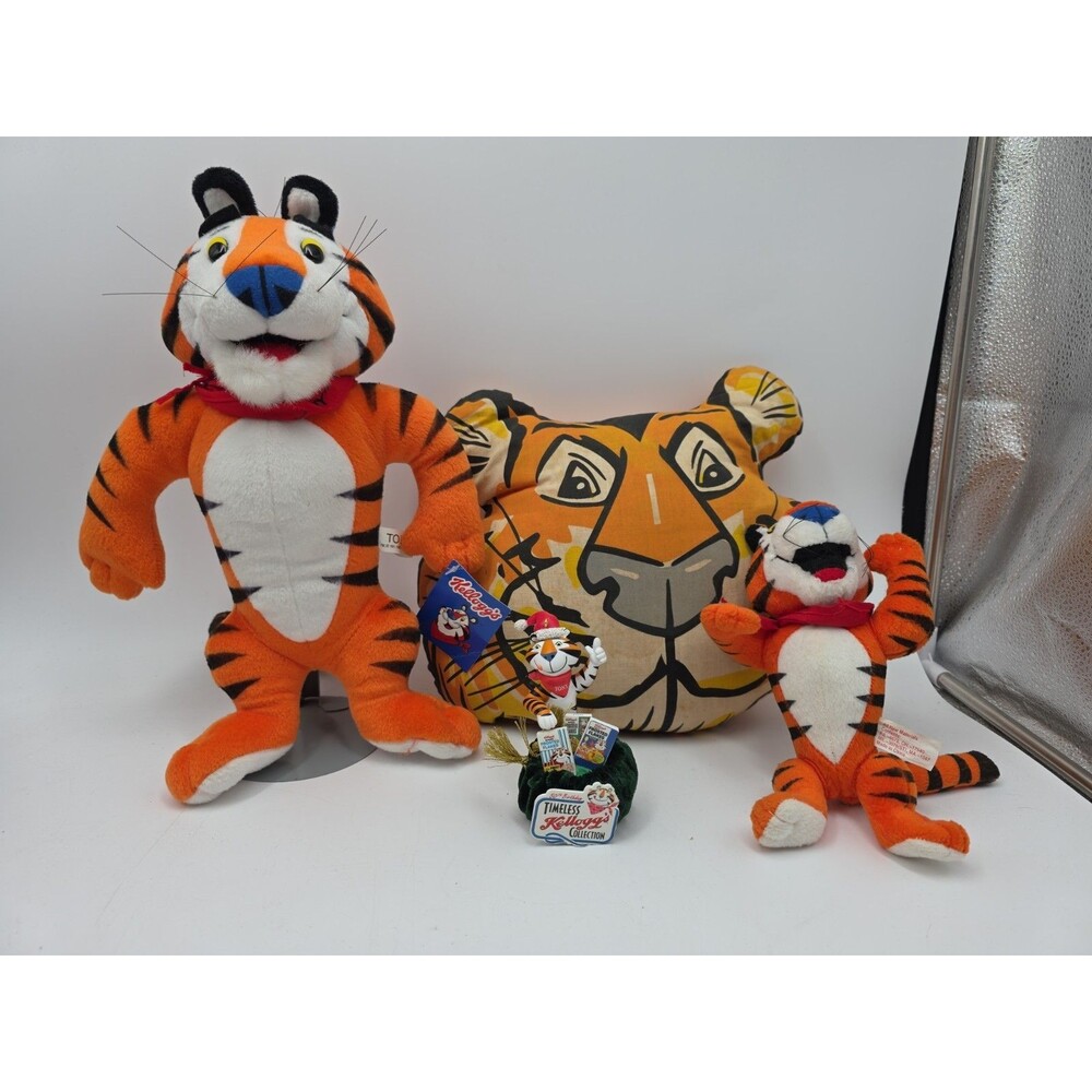 Vintage Lot Of Toni The Tiger Kellogg's Cereal Plush Ornament